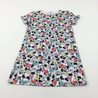 Minnie Mouse White Short Sleeve Dress - Girls 10-11 Years