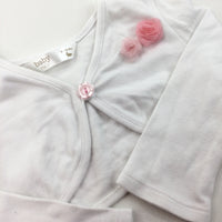 Flowers White Cardigan - Girls 6-9 Months