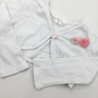 Flowers White Cardigan - Girls 6-9 Months