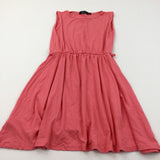 Coral Pink Viscose Dress - Girls 9-10 Years