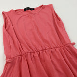 Coral Pink Viscose Dress - Girls 9-10 Years