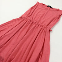 Coral Pink Viscose Dress - Girls 9-10 Years