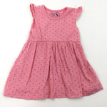 Spotty Pink & Black Sleeveless Dress - Girls 9-12 Months