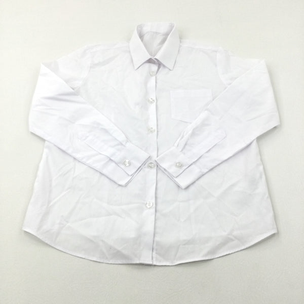 White Long Sleeve School Shirt - Girls 8-9 Years