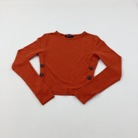 Orange Long Sleeve Top - Girls 10-11 Years