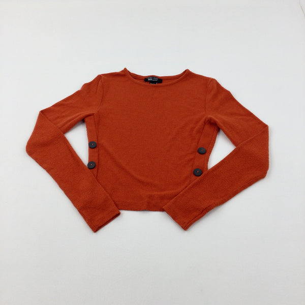 Orange Long Sleeve Top - Girls 10-11 Years