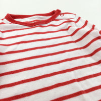 Red & White Striped Long Sleeve Bodysuit - Boys/Girls 6-9 Months