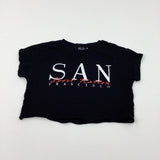 'San Francisco' Black Cropped T-Shirt - Girls 10-11 Years