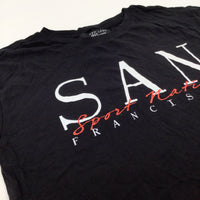 'San Francisco' Black Cropped T-Shirt - Girls 10-11 Years