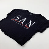 'San Francisco' Black Cropped T-Shirt - Girls 10-11 Years