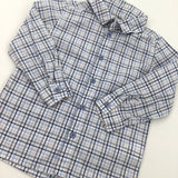 Blue & White Check Long Sleeve Shirt - Boys 12-18 Months