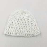 Sparkly White Knitted Hat - Girls 0-3 Months