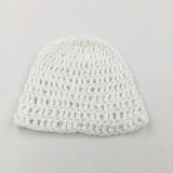 Sparkly White Knitted Hat - Girls 0-3 Months