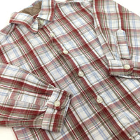 Red, Blue & White Check Long Sleeve Shirt - Boys 12-18 Months