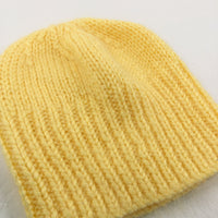 Yellow Knitted Hat - Girls 0-3 Months