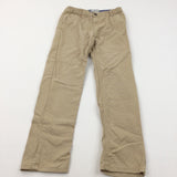Light Brown Cotton Twill Trousers with Adjustable Waistcoat - Boys 10-11 Years