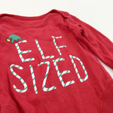 'Elf Sized' Red Christmas Long Sleeve Bodysuit - Boys/Girls 0-3 Months