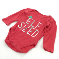 'Elf Sized' Red Christmas Long Sleeve Bodysuit - Boys/Girls 0-3 Months