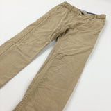 Light Brown Cotton Twill Trousers with Adjustable Waistcoat - Boys 10-11 Years