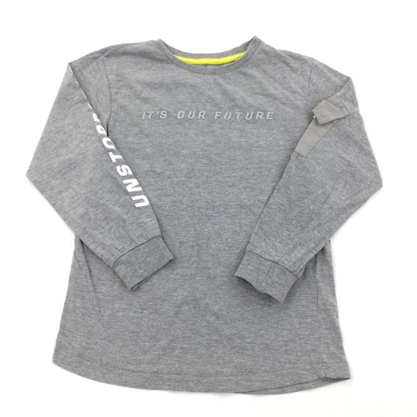 'It's Our Future' Grey Long Sleeve Top - Boys 6-7 Years