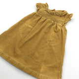 Mustard Yellow Corduroy Dress with Frill Detail - Girls 12-18 Months