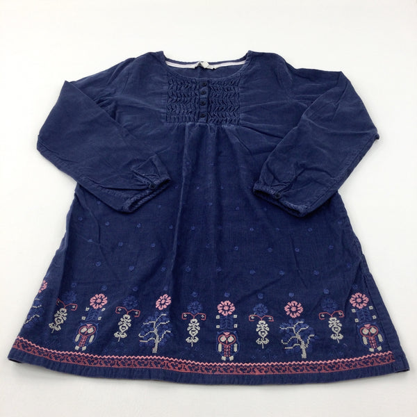 Blue Cord Long Sleeve Dress - Girls 10-11 Years