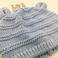 **NEW** Blue Knitted Hat with Ears - Boys 3-6 Months