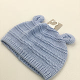 **NEW** Blue Knitted Hat with Ears - Boys 3-6 Months