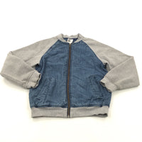 Blue & Grey Jersey & Cotton Jacket - Boys 8-9 Years