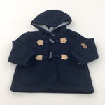 Navy Fleece Duffle Coat with Hood - Boys 3-6 Months