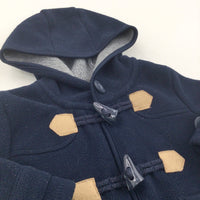 Navy Fleece Duffle Coat with Hood - Boys 3-6 Months