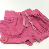 Pink Lightweight Jersey Shorts with Button Detail - Girls 3-6 Months