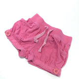 Pink Lightweight Jersey Shorts with Button Detail - Girls 3-6 Months