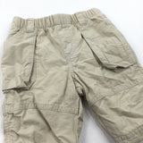 Beige Lined Lightweight Cotton Trousers - Boys Newborn