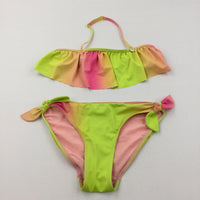 Yellow, Orange & Pink Two Piece Swimming/Bikini Set - Girls 10-12 Years