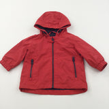 Red Lightweight Showerproof Jacket with Hood - Boys 3-6 Months