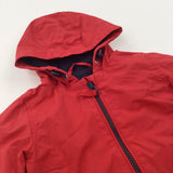 Red Lightweight Showerproof Jacket with Hood - Boys 3-6 Months