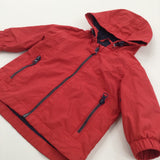 Red Lightweight Showerproof Jacket with Hood - Boys 3-6 Months