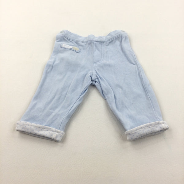 Light Blue Textured Cotton Trousers - Boys 6 Months