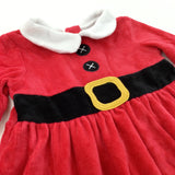 Father Christmas Velour Dress - Girls 9-12 Months