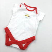 'New York' Taxi White & Red Short Sleeve Bodysuit - Boys Newborn