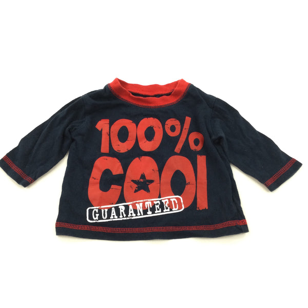 '100% Cool' Red & Blue Long Sleeve Top - Boys Newborn