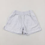 White Cotton School Sports Shorts - Boys/Girls 5-6 Years