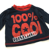 '100% Cool' Red & Blue Long Sleeve Top - Boys Newborn