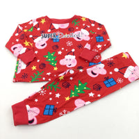 Peppa Pig Red Christmas Pyjamas - Boys/Girls 9-12 Months