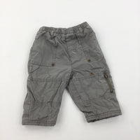 Grey Lined Cotton Trousers - Boys 6 Months