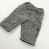 Grey Lined Cotton Trousers - Boys 6 Months