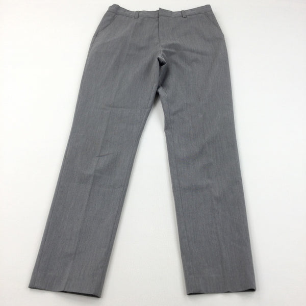 Smart Grey Trousers with Adjustable Waistband - Boys 12 Years