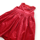 Scarlet/Deep Pink Velour Christmas Party Dress - Girls 2-3 Years