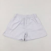 White Cotton School Sports Shorts - Boys/Girls 6-7 Years